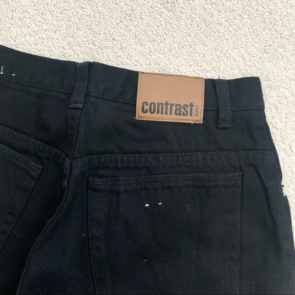 NWOT Black Contrast Jeans Straight Leg - Picture 6 of 12